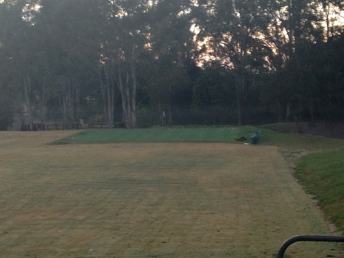 I took this photo on one of the cold mornings here in QLD. If you look closely you can see a mist above the green.