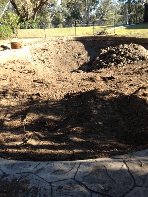 The pond after it was dug out