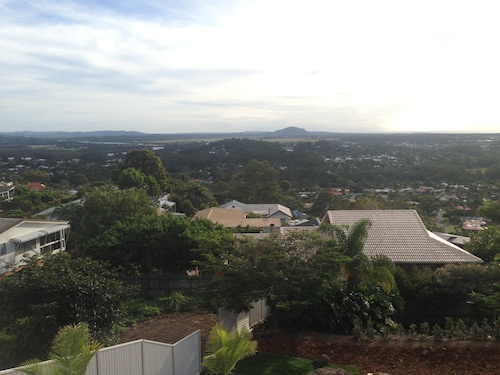 The view from the backyard - it overlooks the Sunshine Coast, it's Mt. Coolum in the background.