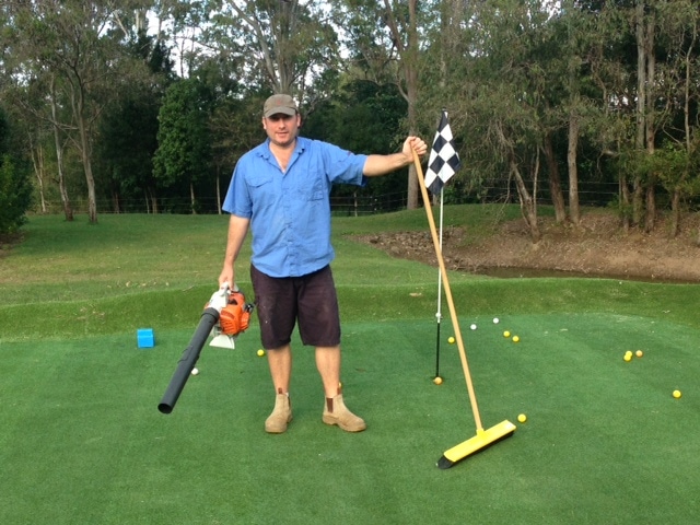 Some blowing, brushing and a little weeding is all that's required to keep your green in good order
