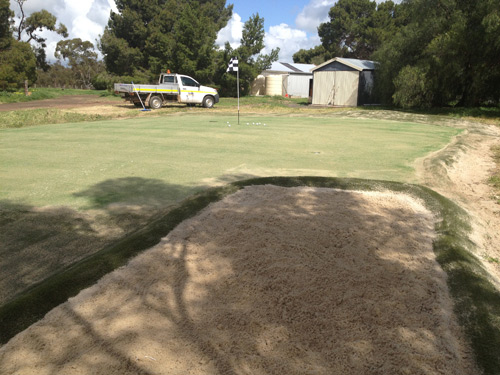 Tough shot over the bunker to the pin