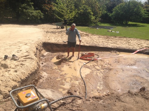 Bunker cleared of water